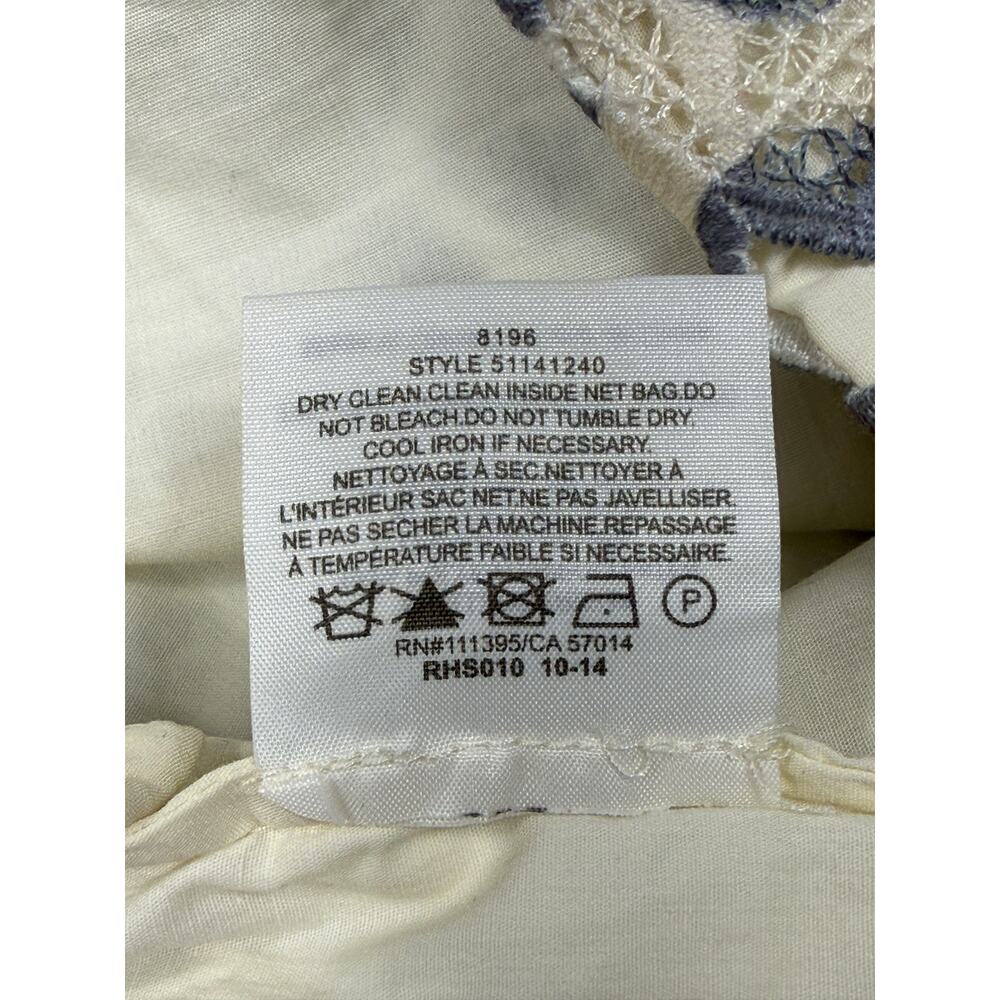 Tory Burch Gray & Cream Leaf guipure Lace Size 8 kammy shorts Cotton Lined - Picture 13 of 13